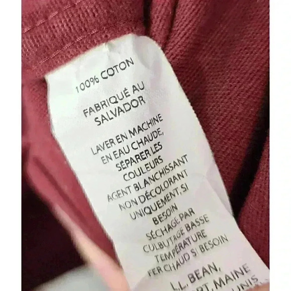 LL Bean Size Large Tall Chamois Heavy Cotton Button Shirt Maroon - Picture 4 of 5